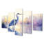 Rose et bleu héron au crépuscule III - art mural animal héron - décoration murale moderne