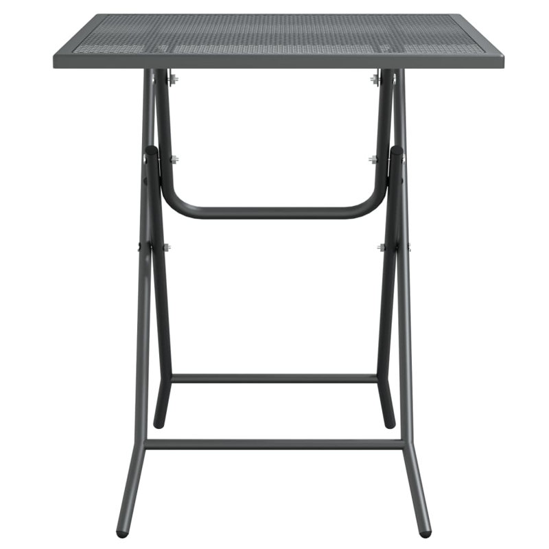 Garden Table Anthracite Expanded Metal Mesh Small Outdoor Accent Dining Table