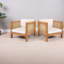 Chaises d'appoint durables, bois d'acacia et osier, charme rustique pour les patios