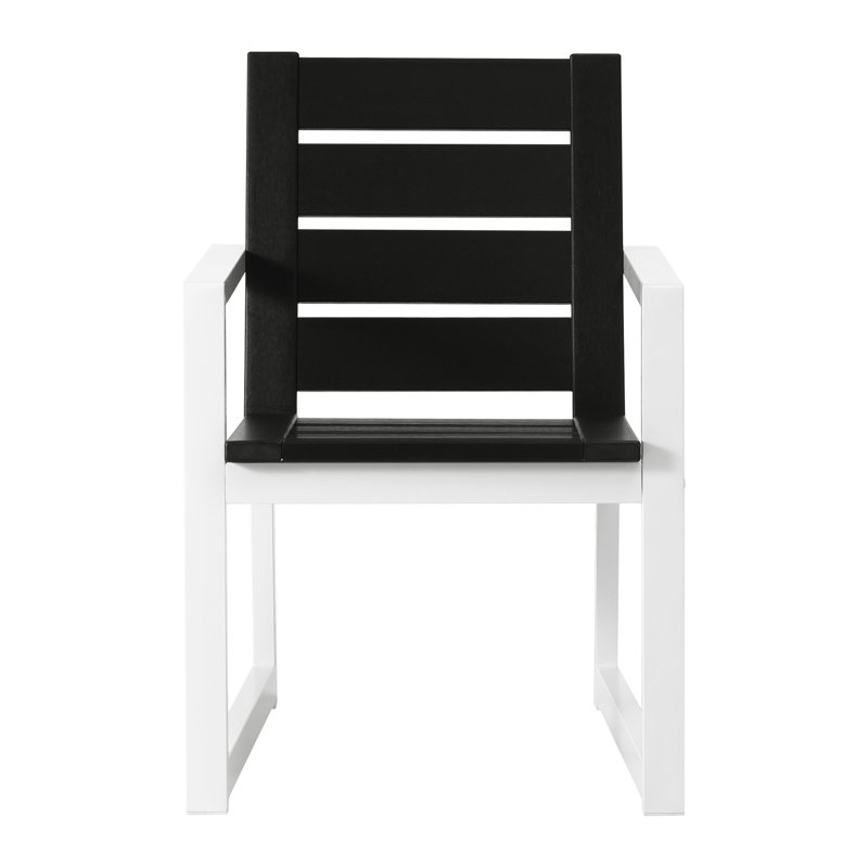 Chaise avec accoudoirs pour l'extérieur, Noir