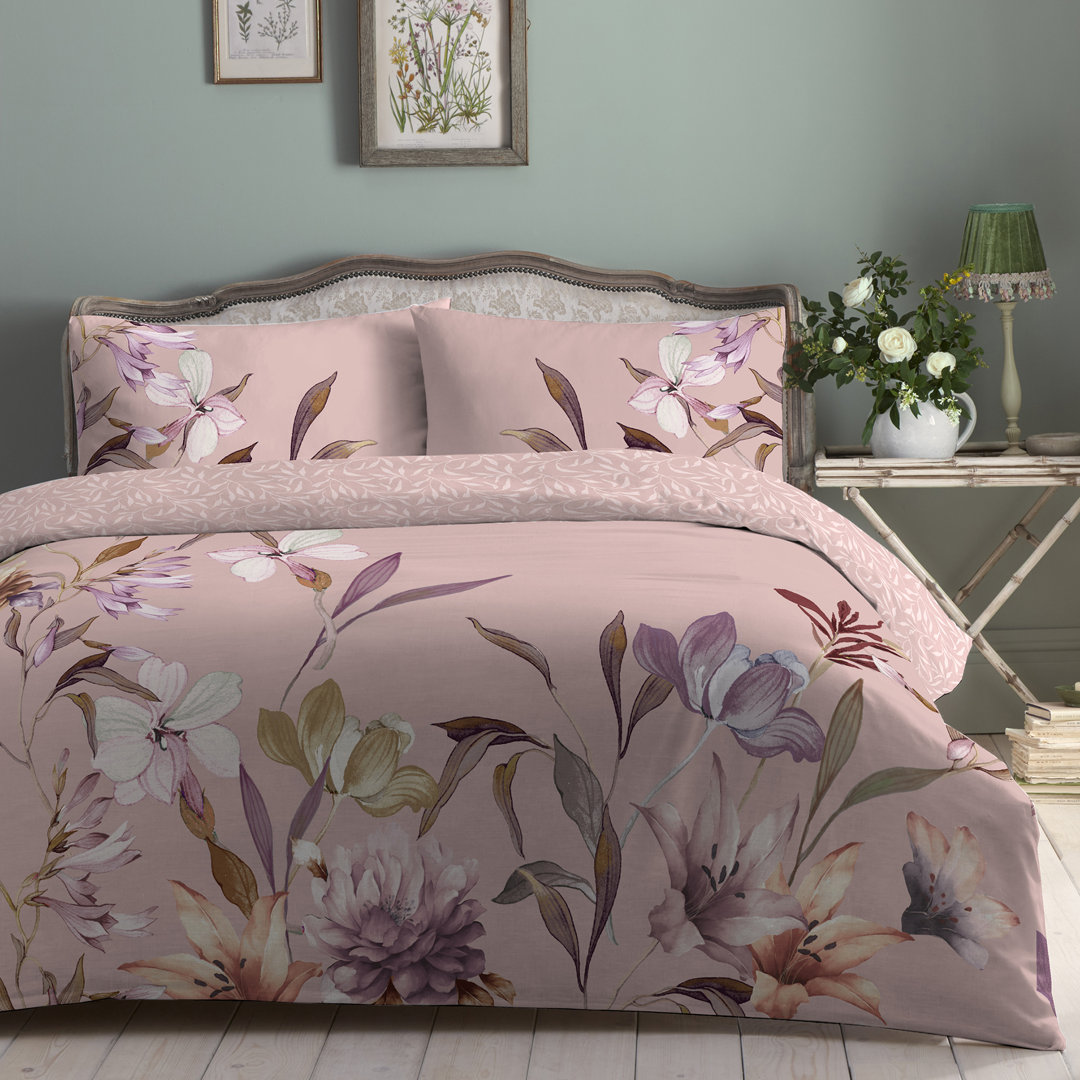 AppleTree Arabella Cotton Floral Duvet Cover Set with Pillowcases