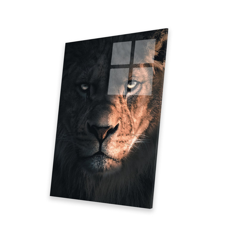 Portrait de lion sur plastique / acrylique par Zenja Gammer, peinture