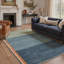 Tapis intérieur bleu / vert lavable à la machine Marine avec envers antidérapant-128992568