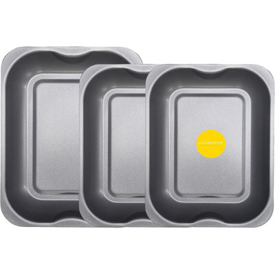 KITCHENEUR Non-Stick Aluminium 3 Piece Baking Tray Set