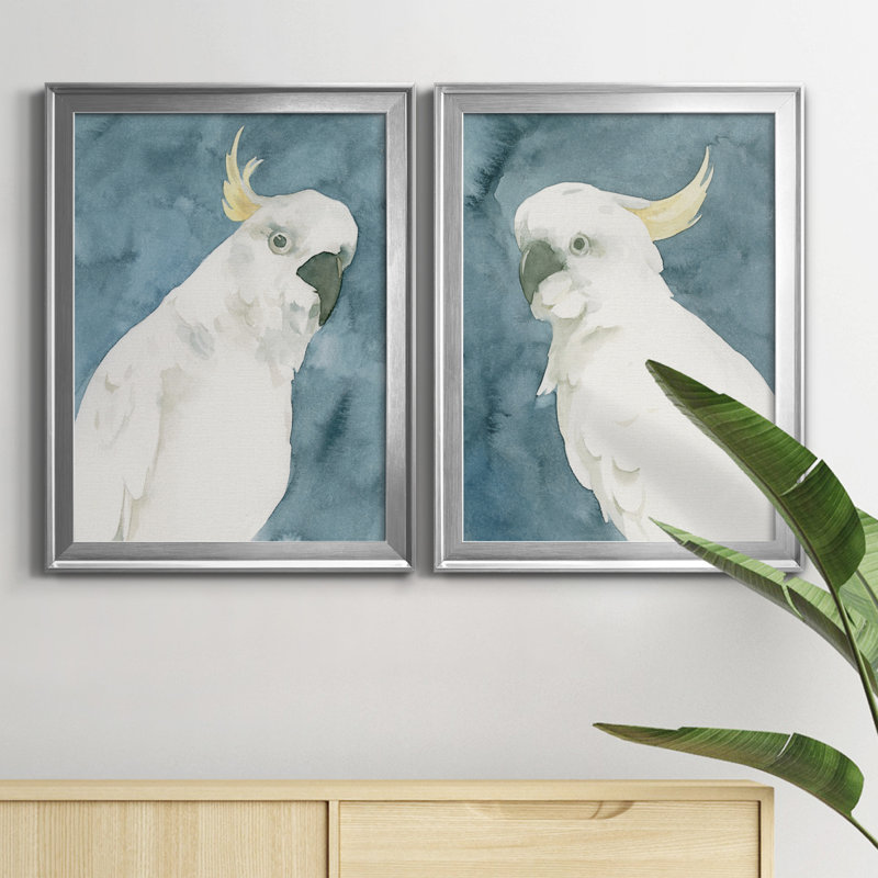 Cockatoo Portrait I, reproduction encadrée de qualité supérieure - prête à être accrochée, H 30,5 po x l 45 po x P 1 po