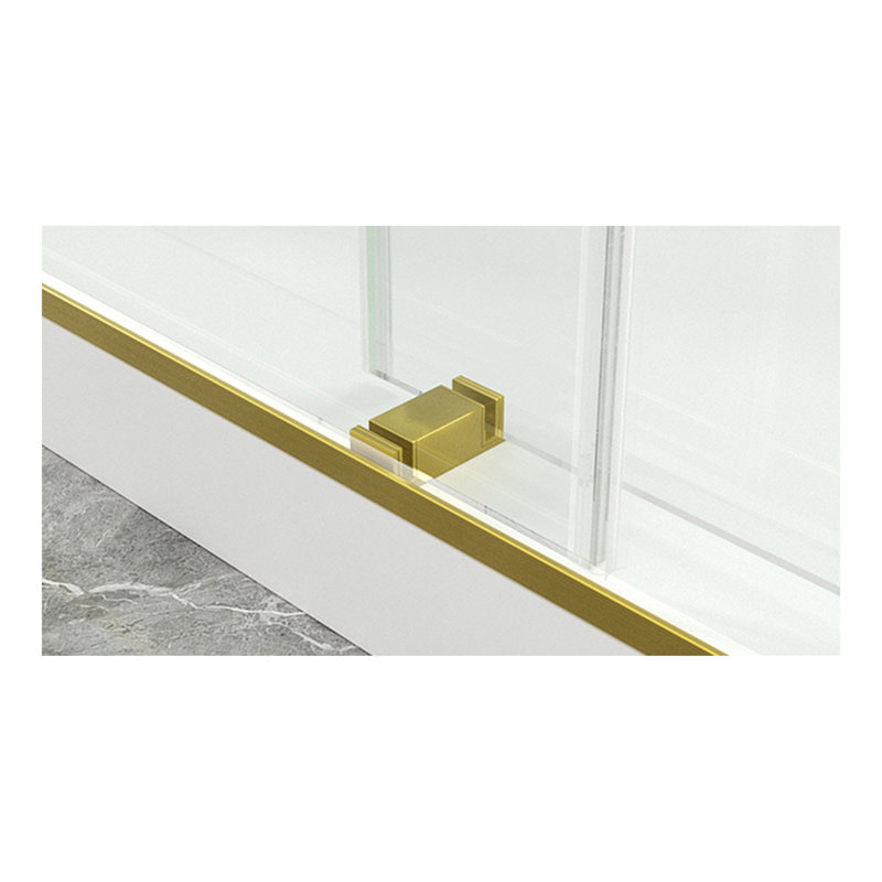Porte de douche sans cadre, porte de douche coulissante double avec verre trempé épais de 3/8 po (10 mm) de qualité supérieure, acier inoxydable