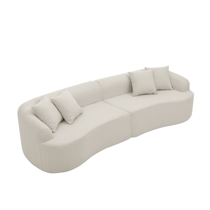 Canapé modulaire incurvé moderne, Tissu beige