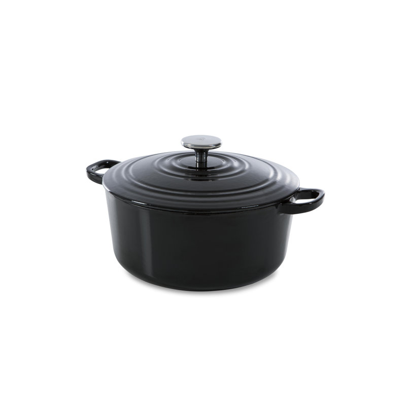 Bourgogne Cast Iron Round Casserole, 2.5 L, Jet Black
