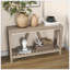 Console, table d'entrée de ferme avec tablette à lattes de rangement, canapé rustique avec anti-basculement pour le salon, couloir-1084279855