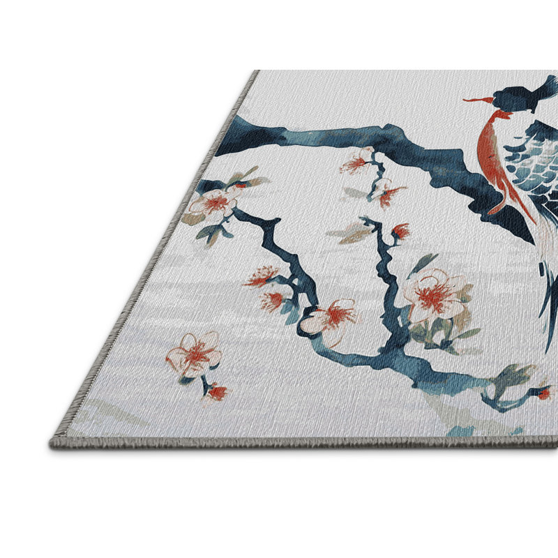 Machine Washable Gray Area Rug, Rectangle 4' x 6'