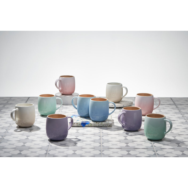 Sea Salt Ceramic Round Coffee Mugs Set of 4