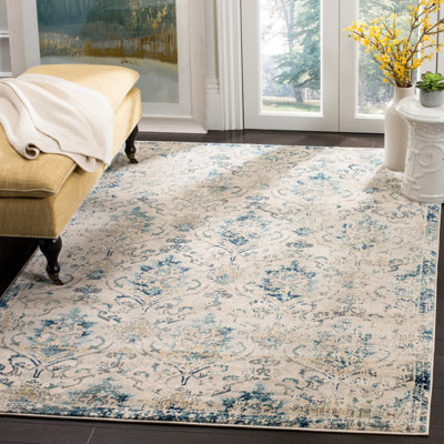 Annette Oriental Beige/Navy Area Rug