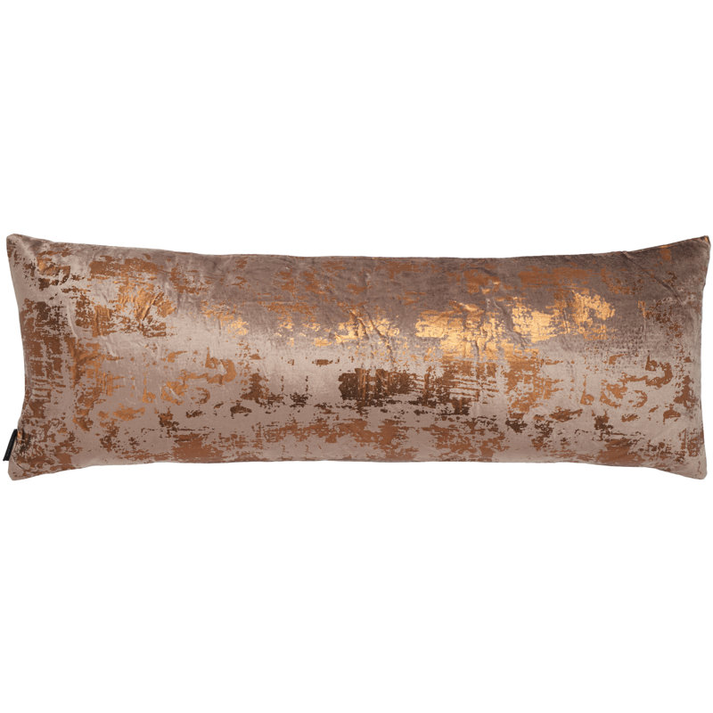 Abstract Cotton Blend Reversible Throw Pillow, Brown/Copper, 12" x 36"