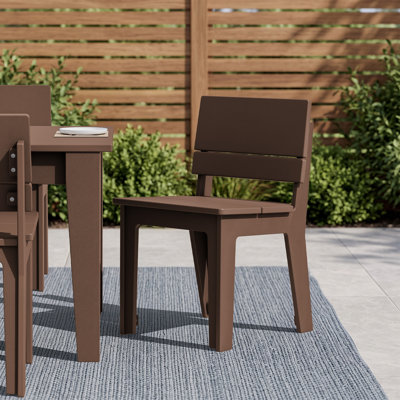 Planta All-Weather HDPE Armless Patio Outdoor Dining Chair (Set of 2)