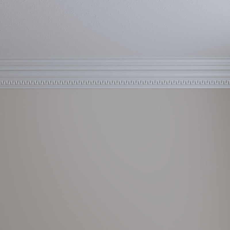 Primed White Polyurethane Geometric Crown Moulding Sample