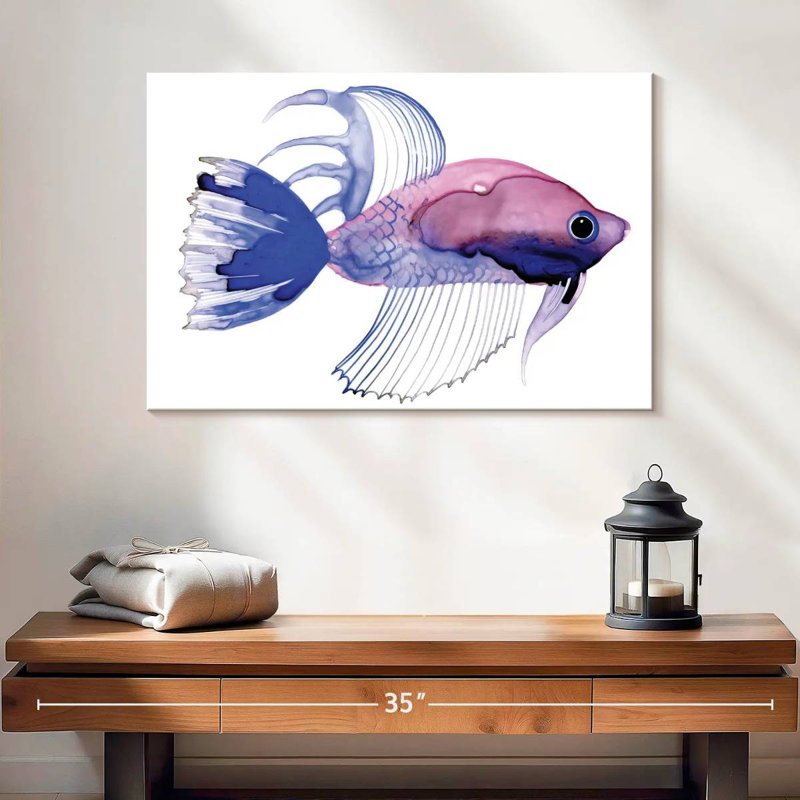 Mini poisson mauve, H 16 po x l 24 po