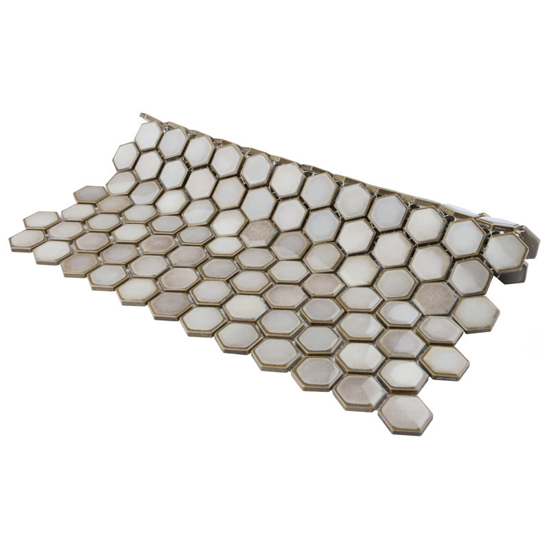 Hudson 1" x 1" Porcelain Honeycomb Mosaic Wall & Floor Tile, Dove Gray