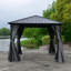 10 pi. L 10 pi. D Pavillon de jardin en aluminium et acier avec rideaux et moustiquaire