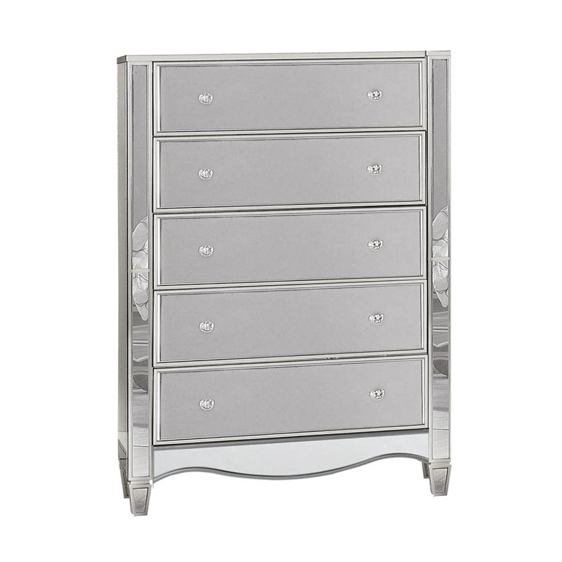 Commode en bois massif à 5 tiroirs 38 po Zerkle