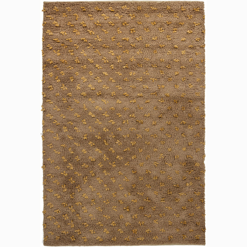 Funston Performance Wool Abstract Indoor Rug, Rectangle 5' x 7'6", Brown/Yellow