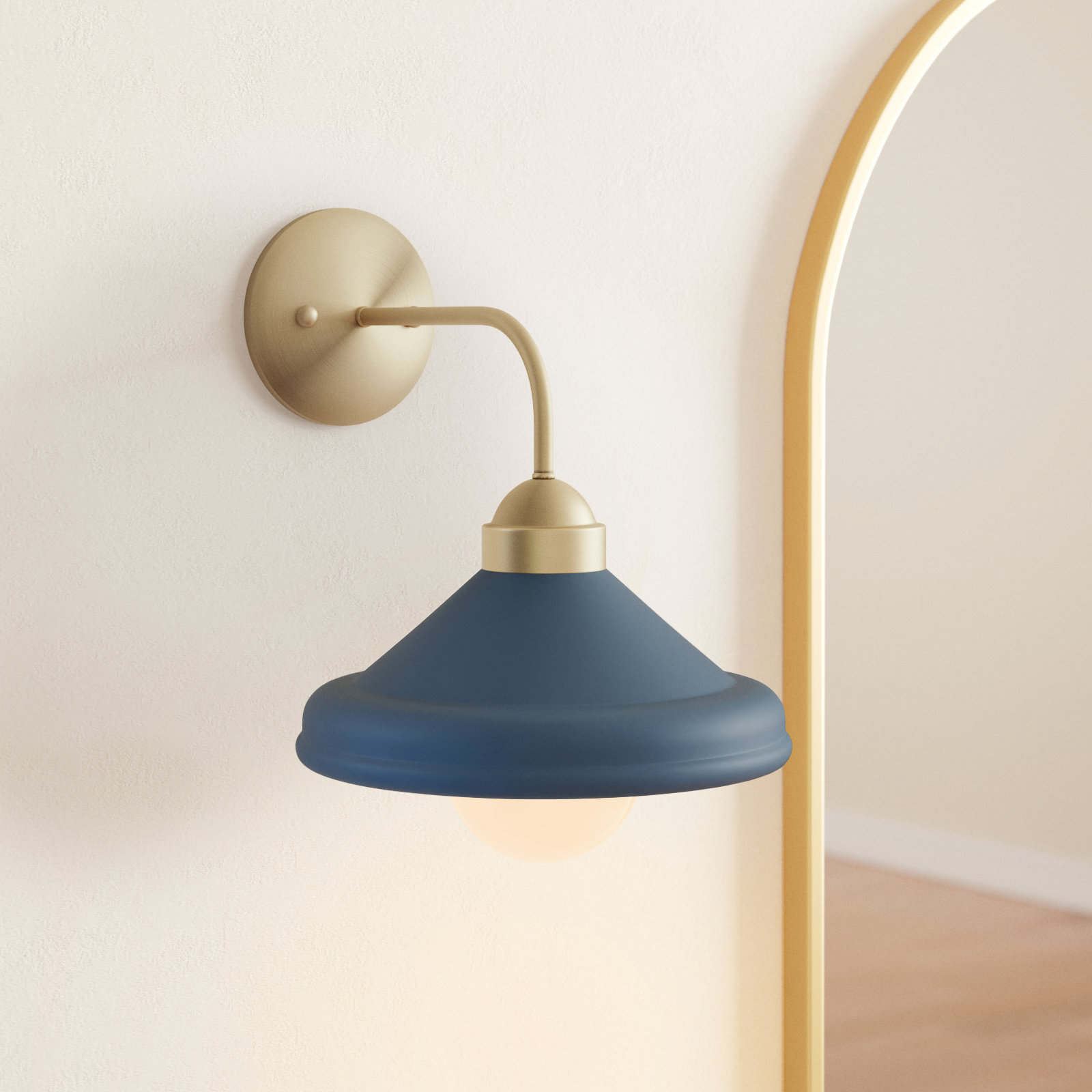 Delilah Single Light Armed Sconce, Navy