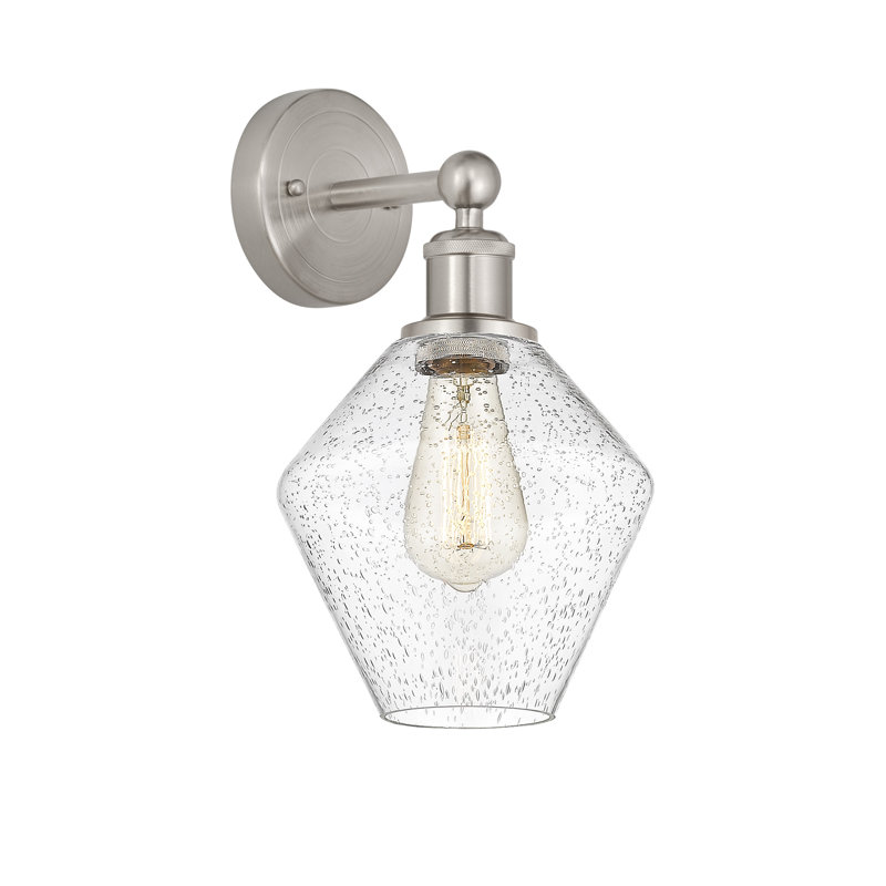 Applique murale 1 lumière 8 "Edison Amylea, Nickel satiné