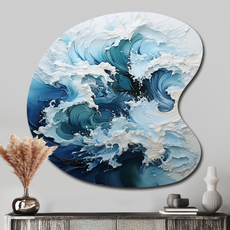 «Coastal Waves», art mural asymétrique en métal, H 33 po x l 33 po x P 1 po