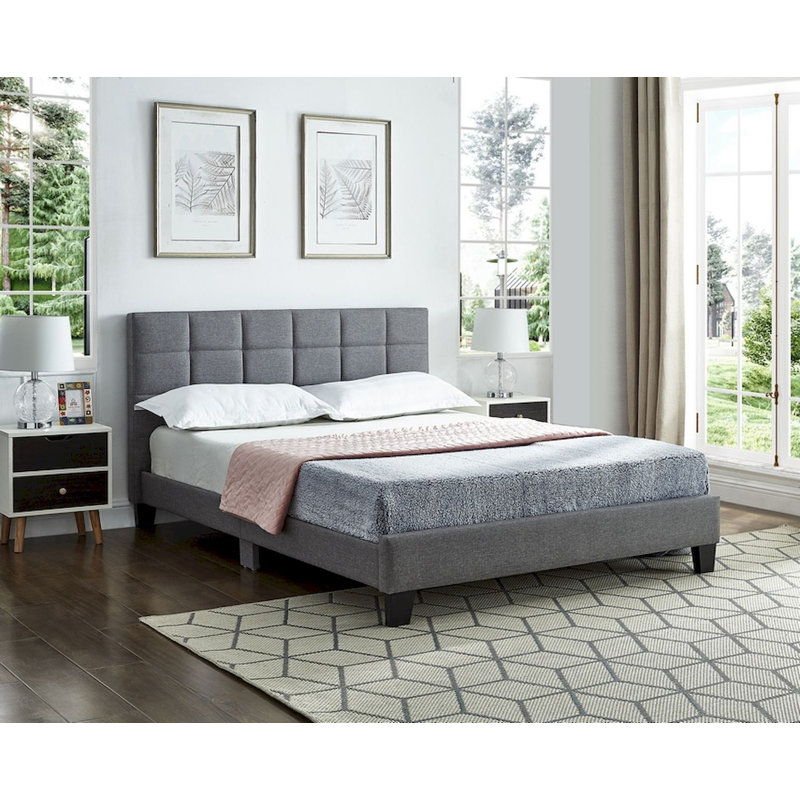 Haston Upholstered Standard Bed, Gray, Full / Double