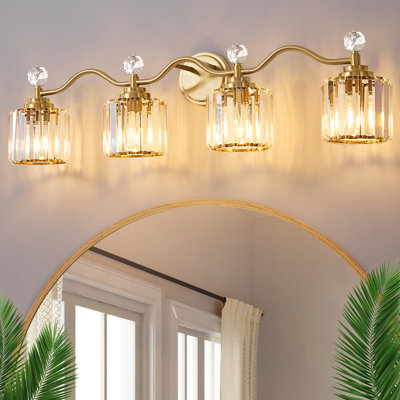 Emilion Dimmable Bathroom Vanity Light With Crystal Shade