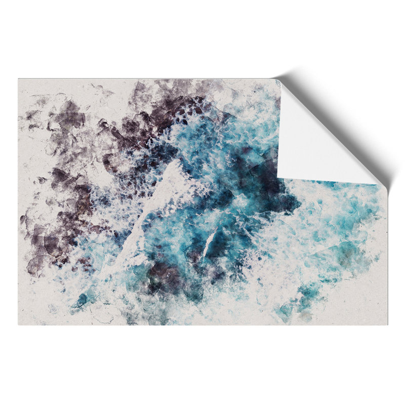 Ocean Waves in Wollongong Australia Watercolour - Frameless Print, 21cm H x 30cm W x 0.1cm D