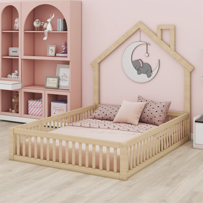 Lit plateforme avec garde-corps Wood House