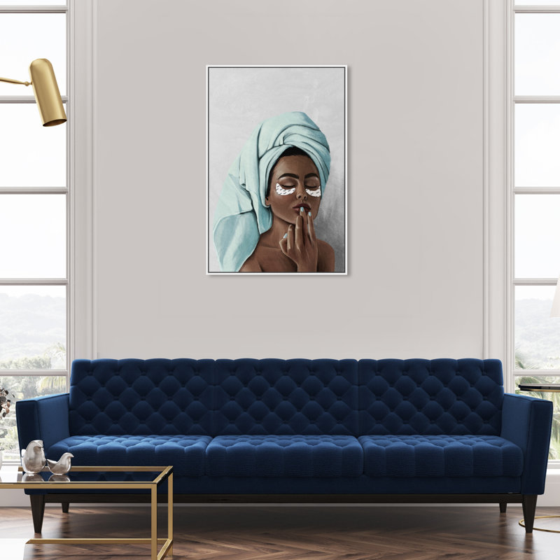" Bathtime Pampering ", 36" H x 24" W, White Framed