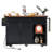 53.7" Farmhouse Kitchen Island with Power Outlet, 2 Sliding Barn Door Kitchen Storage Island with Drop Leaf, Spice Rack Rolling Kitchen Cart on Wheels-917059488