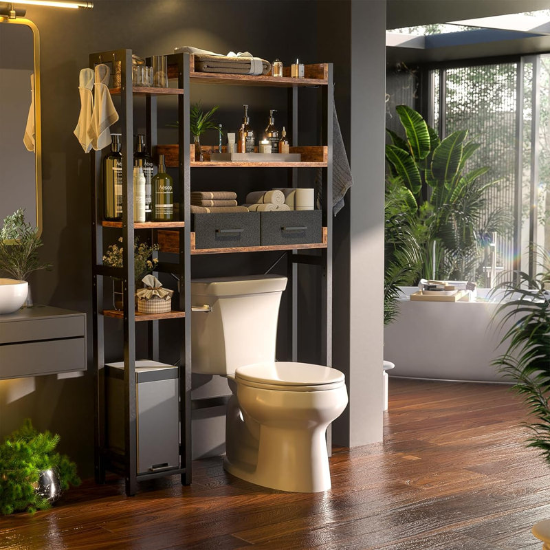 Rangement autoportant au-dessus de la toilette Alyzea, Brun rustique