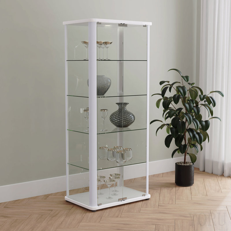Vitrine blanche à 5 tablettes