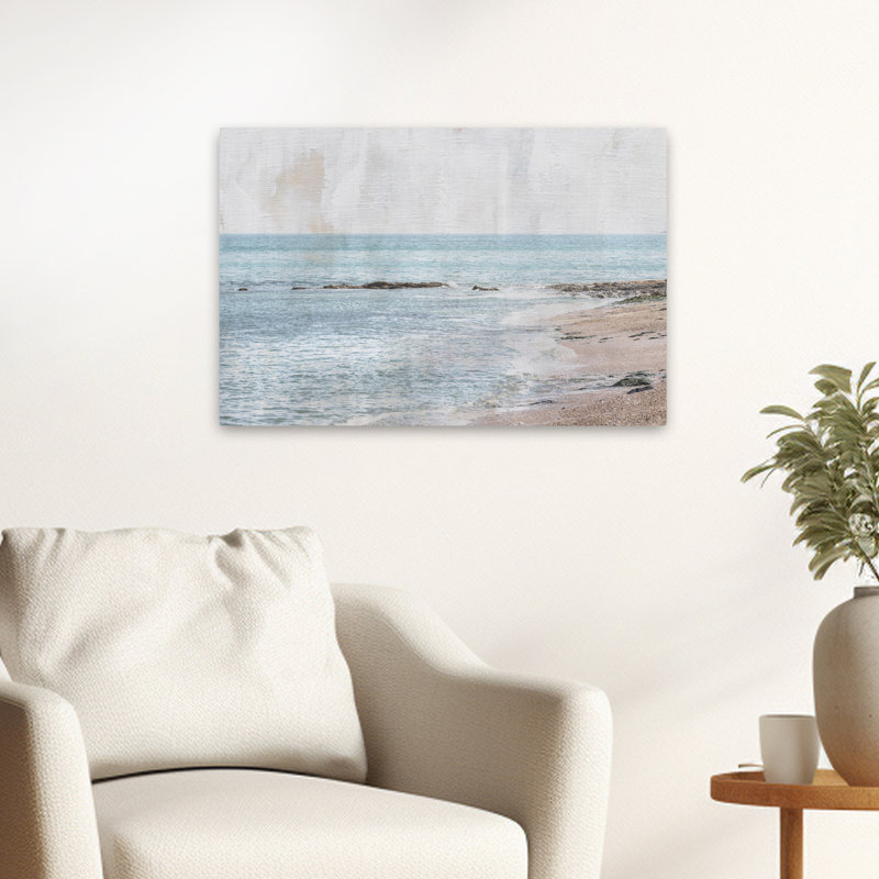 Secret Beach contemporain bleu plage brun, H 24 po x l 16 po
