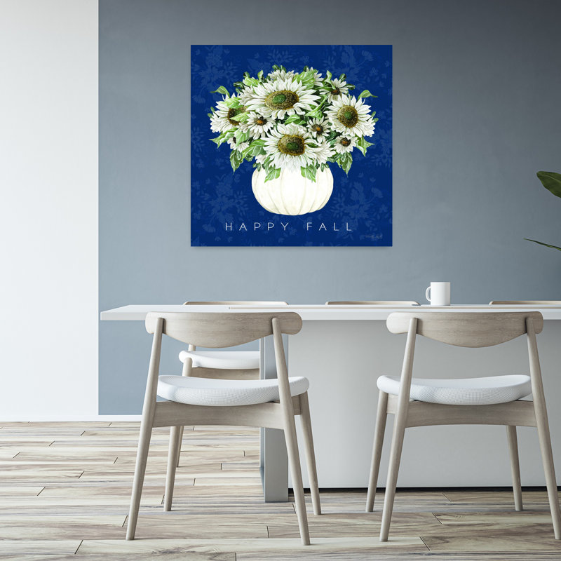 Art contemporain abstrait marguerite, H 32 po x l 32 po