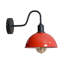 Modern Industrial Vintage Dome Wall Sconce – Fixed Curved Arm Metal Light for Bedroom, Hallway, Living Room, and Office.-996395618-996395629