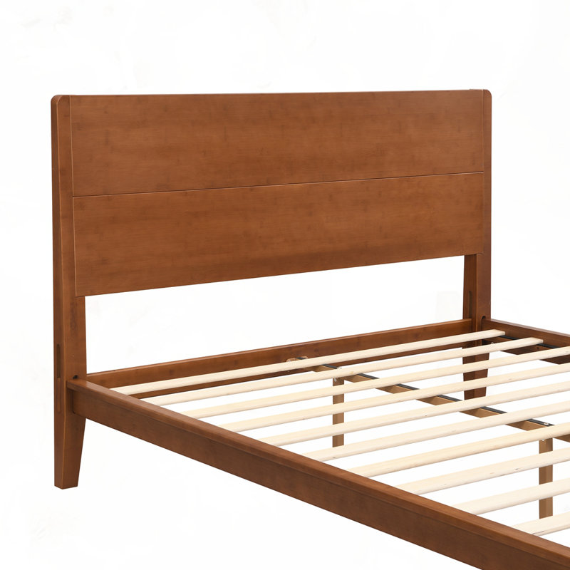 Lit plateforme Mid-Century, Marron, Très grand