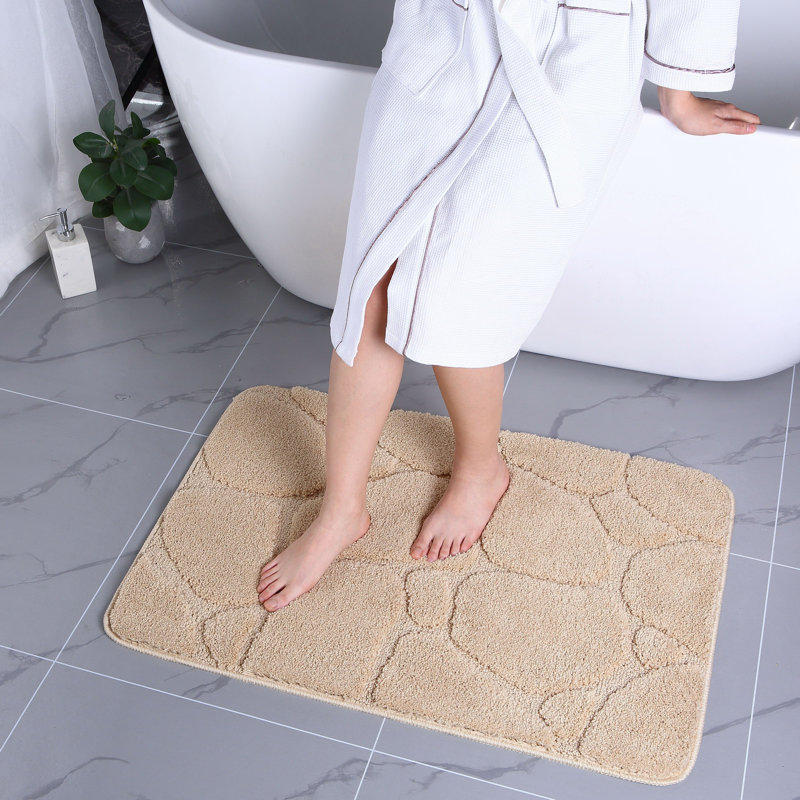 Tapis pour salle de bain Kaleiya, Beige, Rectangle H 1 po x l 24 po x L 36 po