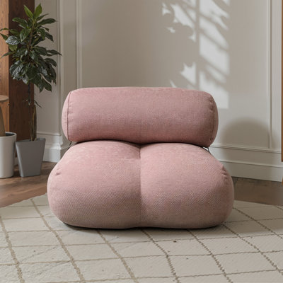 Chenille Single Seat Floor Pillow Sofa with Back Support Chaise Lounge Couch Chair Easy to Move No Installation Compression
