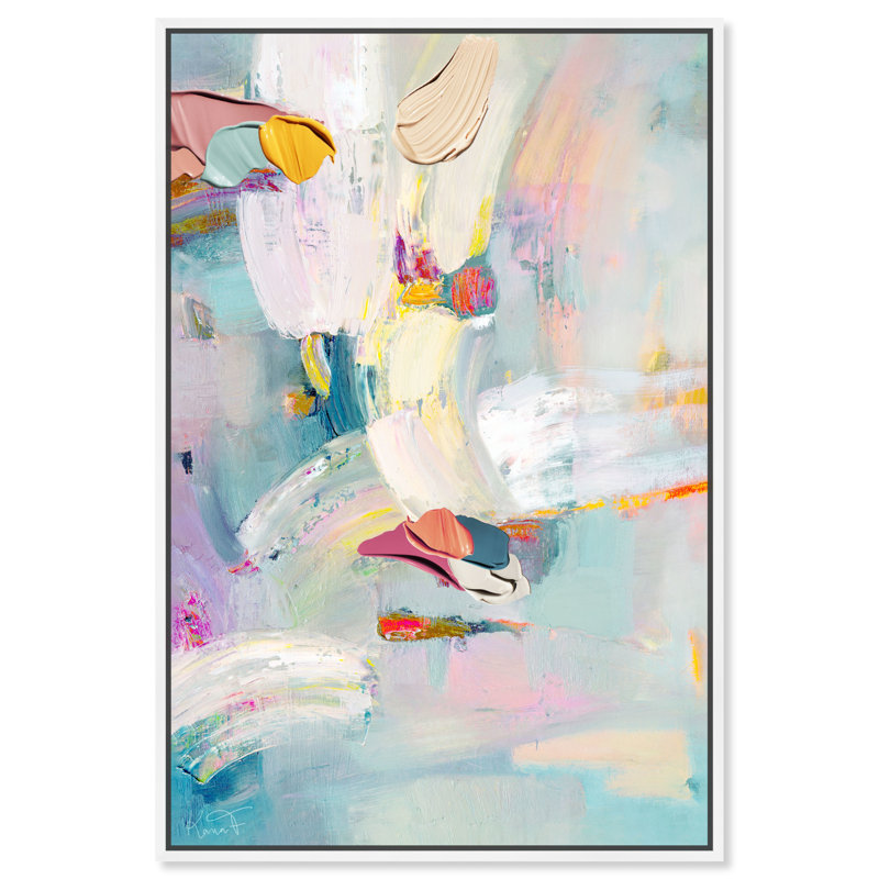 Sunny Chicago - Painting on Canvas, White Framed Canvas, 24" H x 16" W x 1.5" D