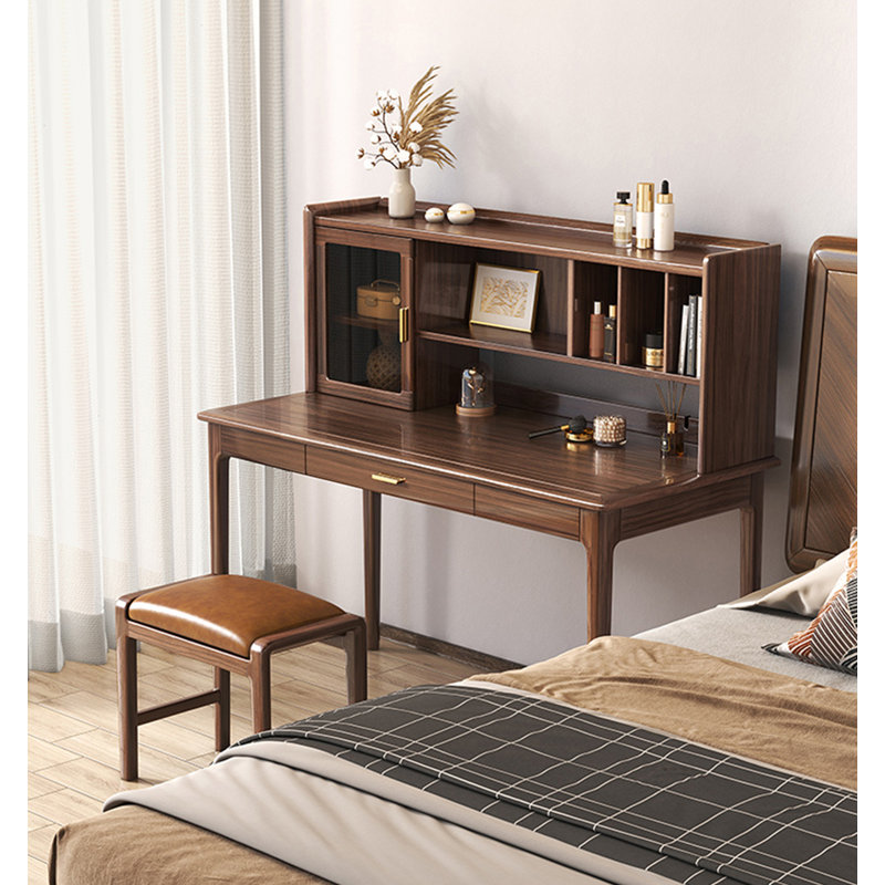 Bureau en noyer avec huche et rangement