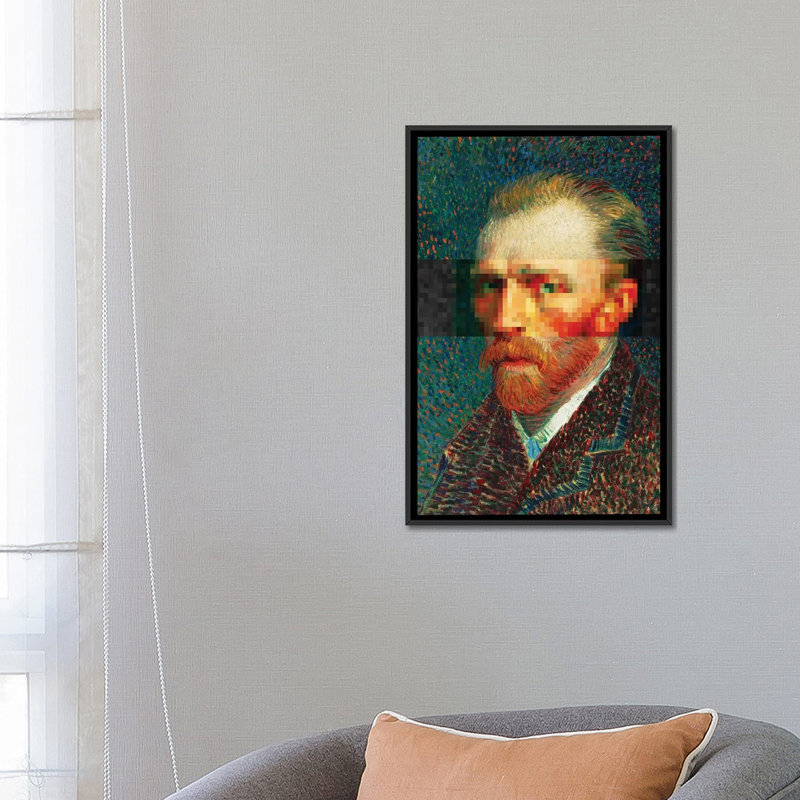 « pix », impression sur toile, H 60 po x l 40po x P 1,5 po, Toile encadrée noire, Pas de tapis