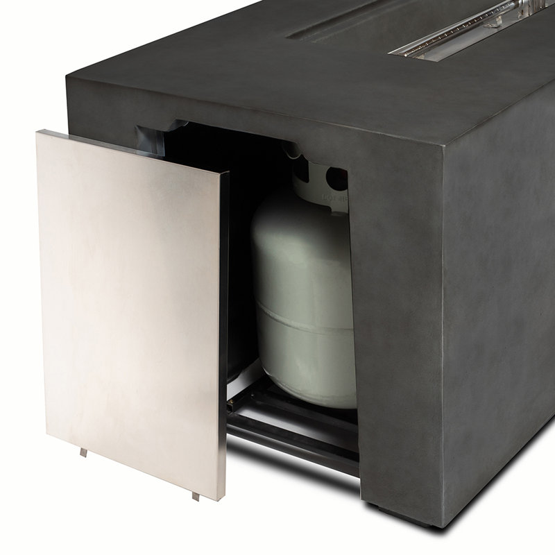 Rectangle 60000BTU Large Patio Propane Fire Pit Table, Dark Gray