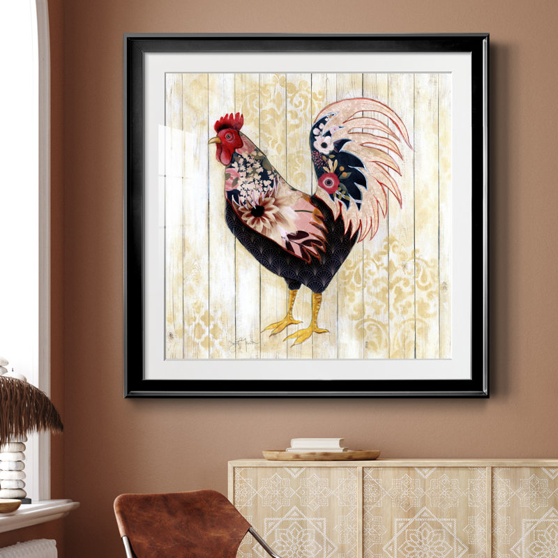 " Pecking Order II ", Black Framed, 30.5" H x 30.5" W x 1.5" D