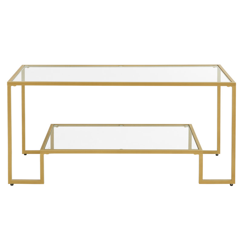 Gus Frame Coffee Table with Storage, Gold