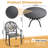 47.24 -inch Round Table Cast Aluminum Outdoor Dining Set with Brown Cushions-94396489