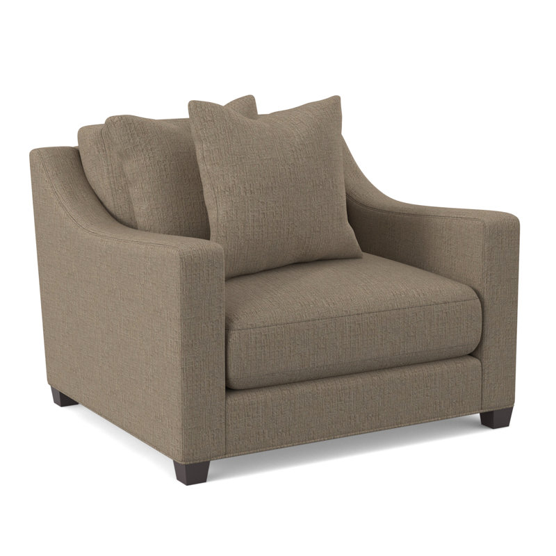 Fauteuil en polyester l 45 po Zoraya, Chenille en chrome Heavenly
