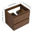 Meuble-lavabo de 24 po de style moderne, design flottant, tiroir à fermeture en douceur, contreplaqué, idéal pour le rangement chêne brun, 45 poignées biseautées, glissières de tiroir à extension lisse aux 2/3, facile à nettoyer, élégant